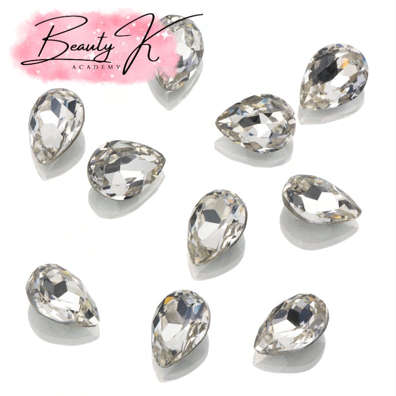 UD POINTED BACK RHINESTONES CRYSTAL TEARDROP 6x8mm 10 pk