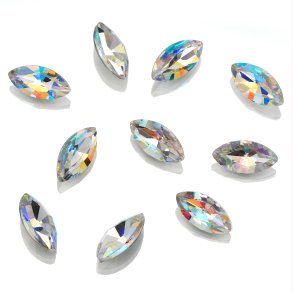 UD POINTED BACK RHINESTONES AB MARQUIS 4x8mm 10 pk