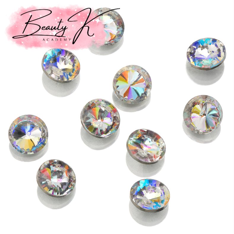 UD POINTED BACK RHINESTONES AB ROUND 6mm 10 pk