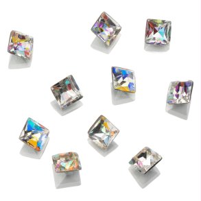 UD POINTED BACK RHINESTONES AB SQUARE 4mm 10 pk