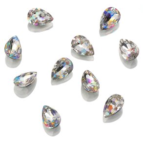 UD POINTED BACK RHINESTONES AB TEARDROP 4x6mm 10 pk