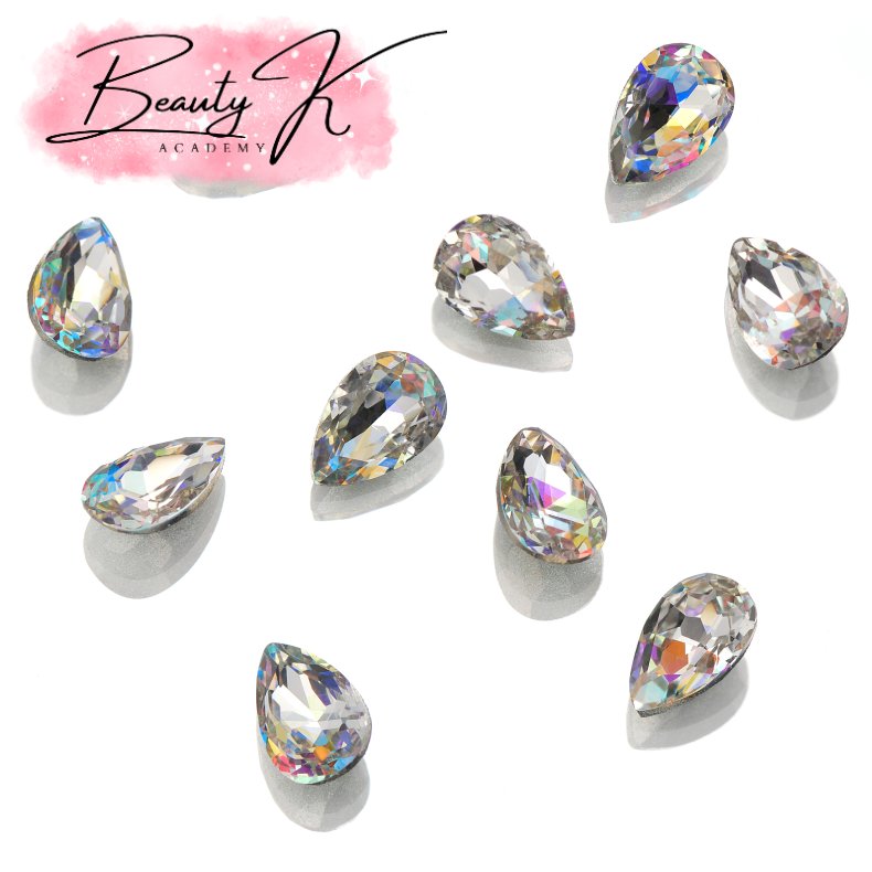 UD POINTED BACK RHINESTONES AB TEARDROP 4x6mm 10 pk