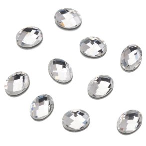 UD FLATBACK RHINESTONES CRYSTAL OVAL 6x8mm 10 pk