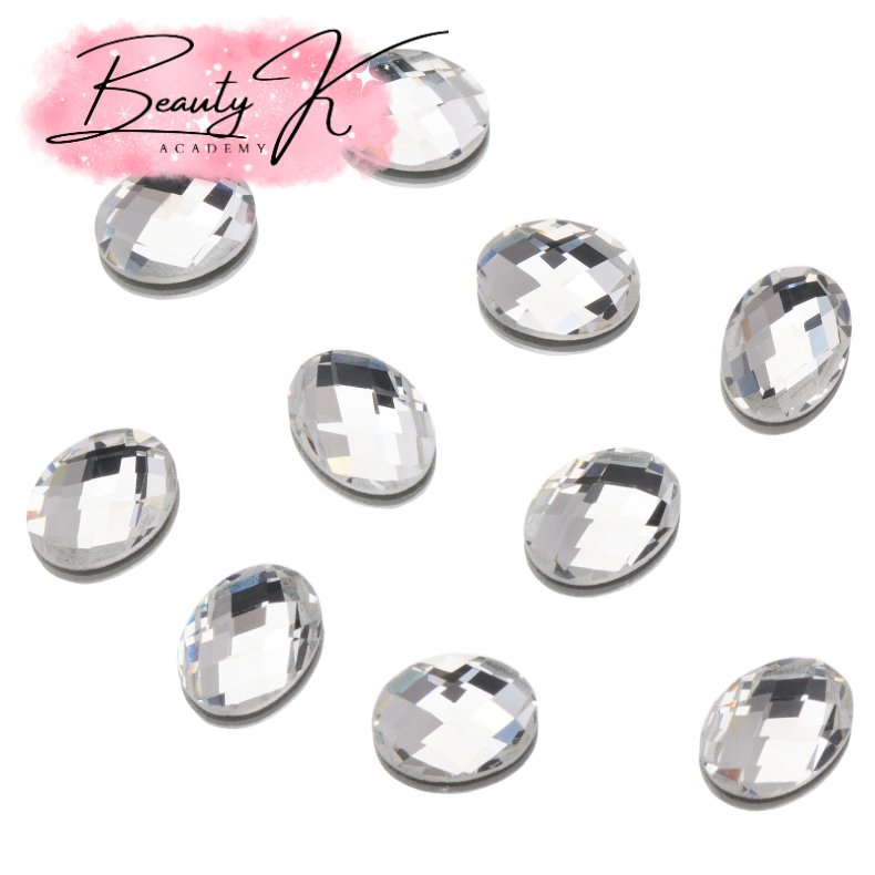 UD FLATBACK RHINESTONES CRYSTAL OVAL 6x8mm 10 pk