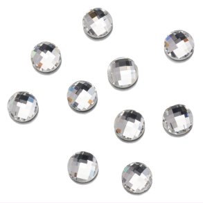 UD FLATBACK RHINESTONES CRYSTAL ROUND 6mm 10 pk