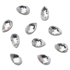 UD FLATBACK SHAPE RHINESTONES CRYSTAL TEARDROP 5x8mm 10 pk