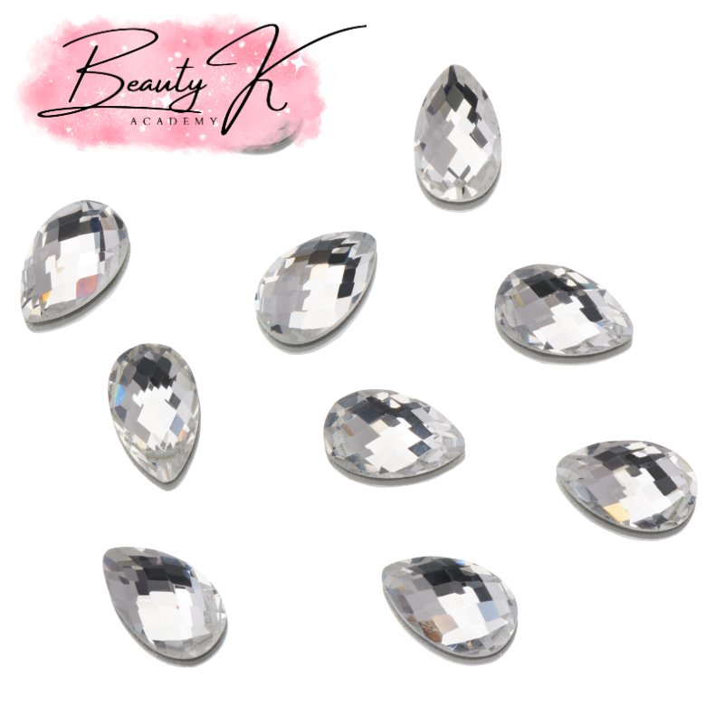 UD FLATBACK SHAPE RHINESTONES CRYSTAL TEARDROP 5x8mm 10 pk