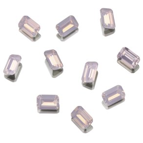 UD POINTED BACK RHINESTONES ROSE OPAL RECTANGLE 4x6mm 10 pk