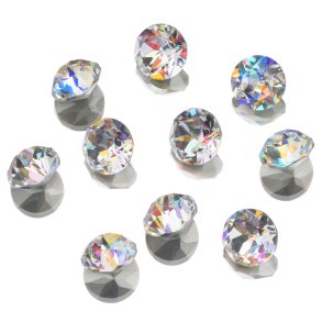 UD POINTED BACK RHINESTONES AB ROUND 8mm 10 pk