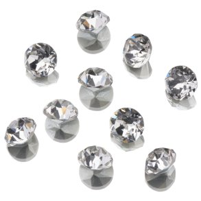 UD POINTED BACK RHINESTONES CRYSTAL ROUND 8mm 10 pk