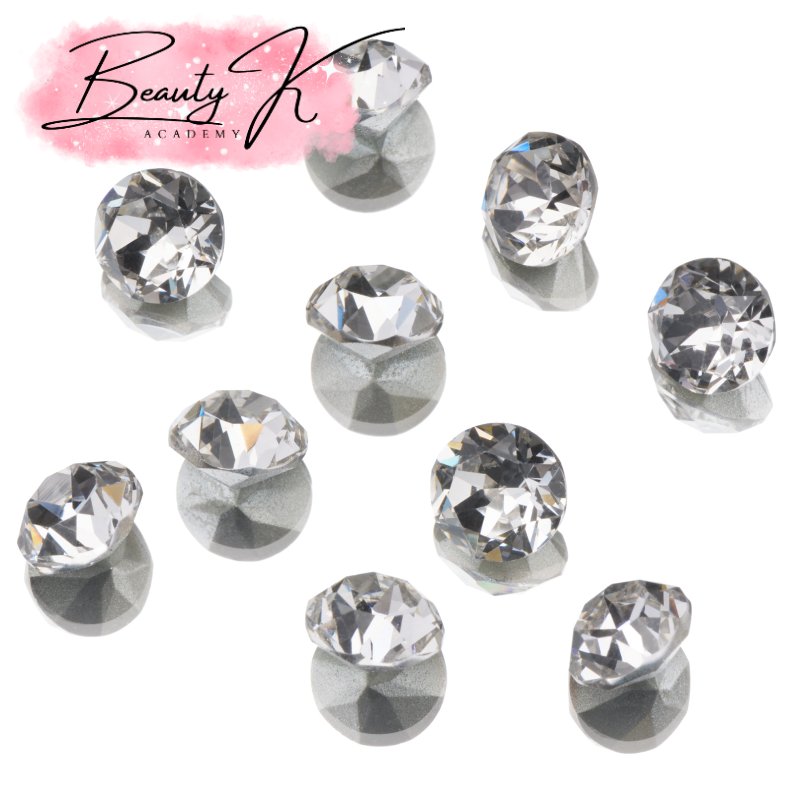 UD POINTED BACK RHINESTONES CRYSTAL ROUND 8mm 10 pk