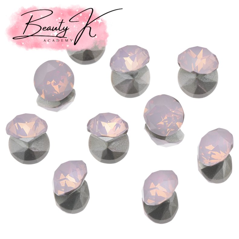 UD POINTED BACK RHINESTONES ROSE OPAL ROUND 8mm 10 pk