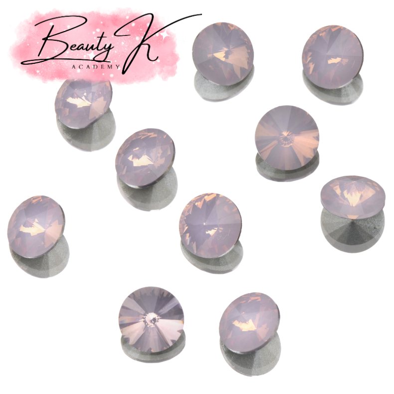 UD POINTED BACK RHINESTONES ROSE OPAL ROUND 6mm 10 pk