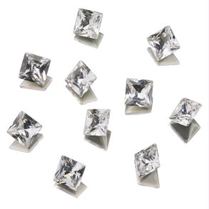 UD POINTED BACK RHINESTONES CRYSTAL SQUARE 6mm 10 pk