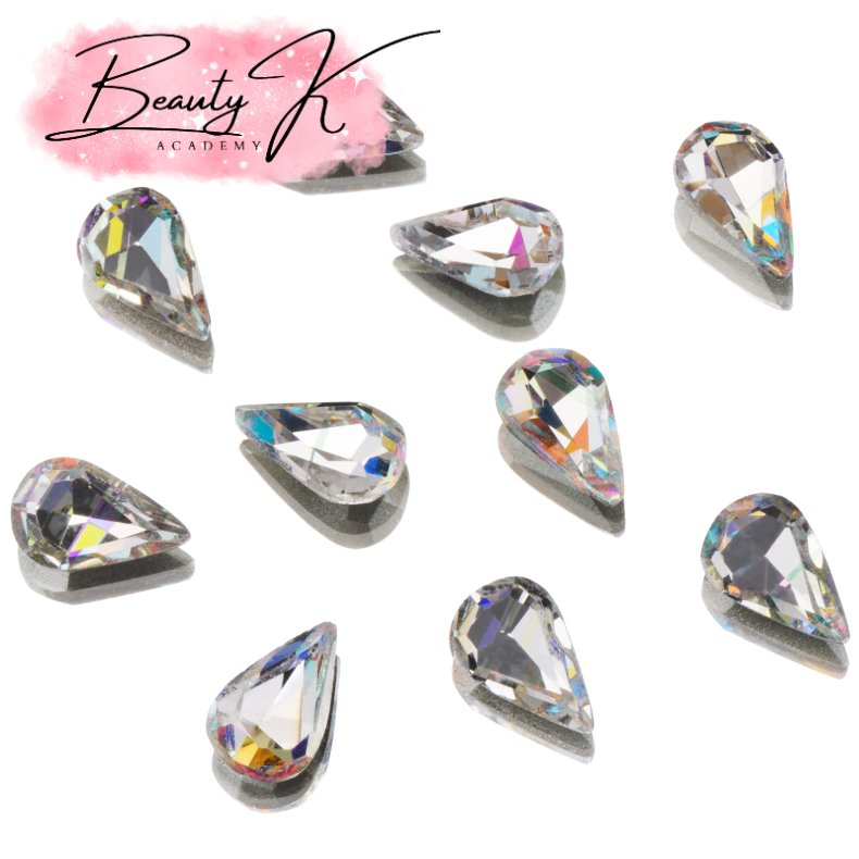 UD POINTED BACK RHINESTONES AB TEARDROP 4,8x8mm 10 pk