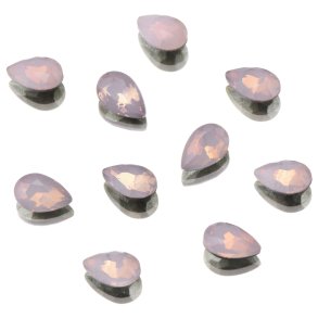 UD POINTED BACK RHINESTONES ROSE OPAL TEARDROP 4x6mm 10 pk