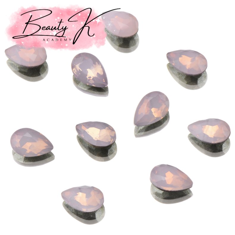 UD POINTED BACK RHINESTONES ROSE OPAL TEARDROP 4x6mm 10 pk